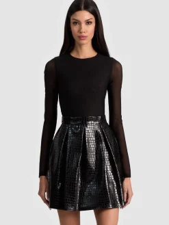 Alice and Olivia CHARA VEGAN MINI DRESS