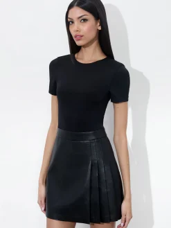 Alice and Olivia CHARA VEGAN MINI DRESS