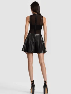 Alice and Olivia CHARA VEGAN MINI DRESS