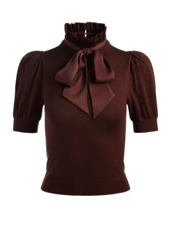 Alice and Olivia CHASE PUFF SLEEVE SWEATER