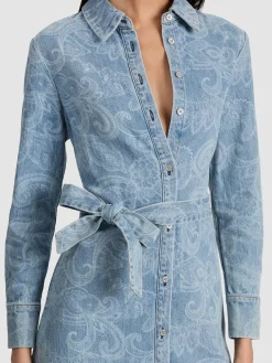 Alice and Olivia CHASSIDY DENIM SHIRT DRESS