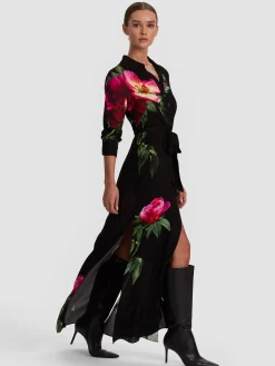 Alice and Olivia CHASSIDY MAXI SHIRT DRESS