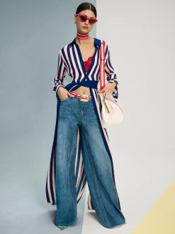 Alice and Olivia CHASSIDY MAXI SHIRT DRESS