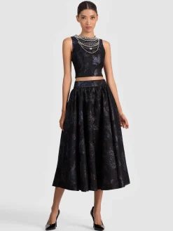 Alice and Olivia CHERRA EMBELLISHED CROP TOP