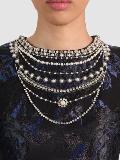 Alice and Olivia CHERRA EMBELLISHED CROP TOP