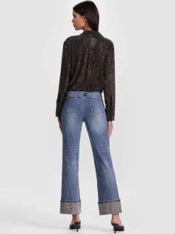 Alice and Olivia CHIC EMBELLISHED ANKLE JEAN