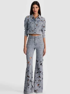 Alice and Olivia CHIC LASER-CUT JEAN