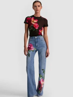 Alice and Olivia CHIC PRINTED JEAN