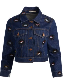 Alice and Olivia CHLOE EMBELLISHED DENIM JACKET
