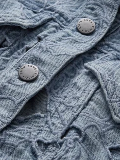 Alice and Olivia CHLOE LASER-CUT DENIM JACKET