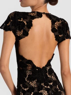 Alice and Olivia CLOVER OPEN BACK MIDI DRESS
