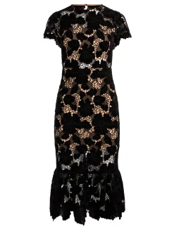 Alice and Olivia CLOVER OPEN BACK MIDI DRESS