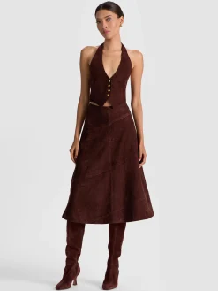 Alice and Olivia CROSBY SUEDE VEST