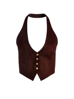 Alice and Olivia CROSBY SUEDE VEST