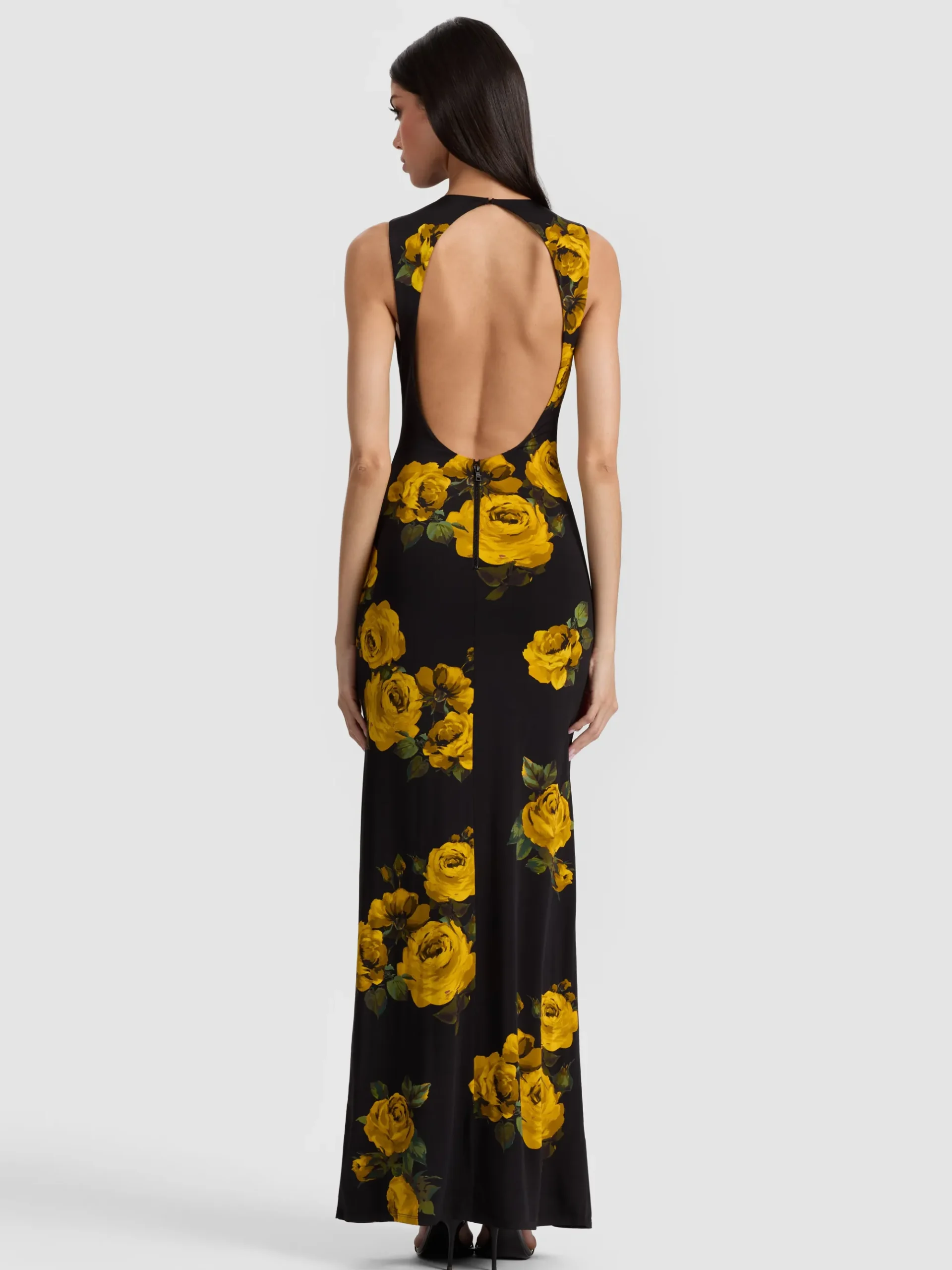 Alice and Olivia DELORA OPEN BACK MAXI DRESS