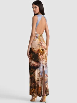Alice and Olivia DELORA OPEN BACK MAXI DRESS