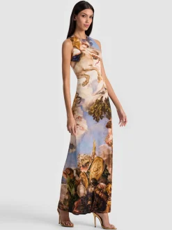 Alice and Olivia DELORA OPEN BACK MAXI DRESS