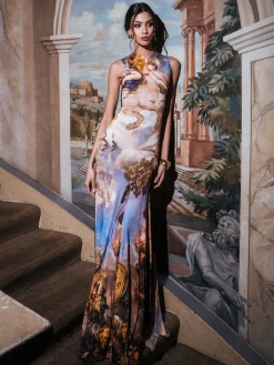 Alice and Olivia DELORA OPEN BACK MAXI DRESS