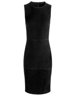 Alice and Olivia DELORA SUEDE MIDI DRESS