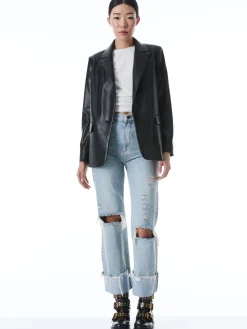 Alice and Olivia DENNY VEGAN BLAZER