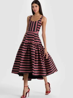 Alice and Olivia DIANA STRUCTURED MIDI DRESS