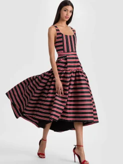 Alice and Olivia DIANA STRUCTURED MIDI DRESS