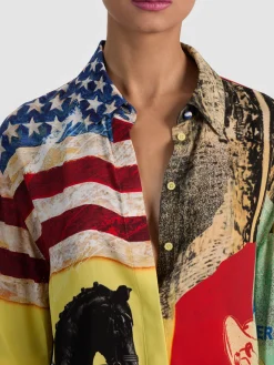 Alice and Olivia DIMITRA OVERSIZED BUTTON DOWN