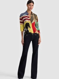 Alice and Olivia DIMITRA OVERSIZED BUTTON DOWN