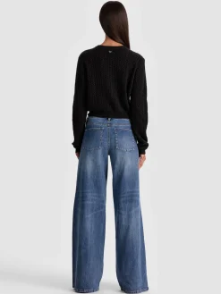 Alice and Olivia DOLLIE CASHMERE CABLEKNIT CARDIGAN