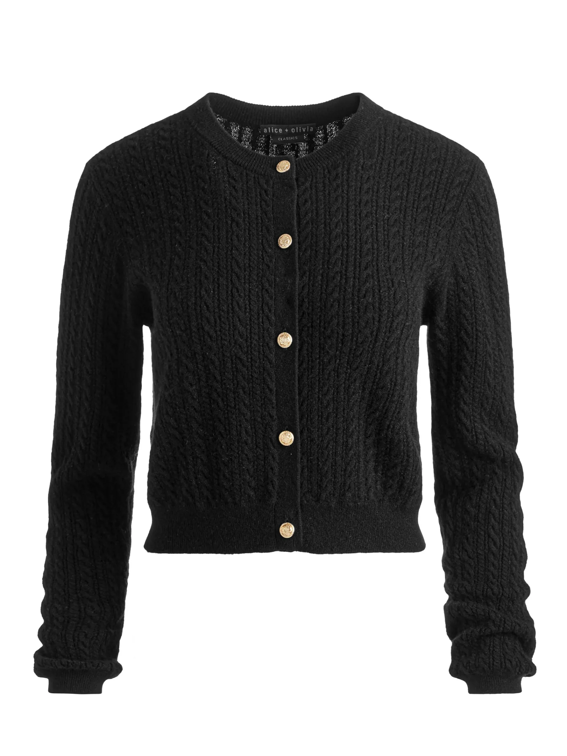 Alice and Olivia DOLLIE CASHMERE CABLEKNIT CARDIGAN