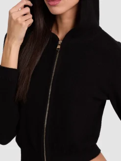 Alice and Olivia DOLLIE CASHMERE ZIP-UP HOODIE