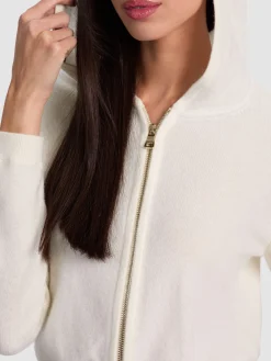 Alice and Olivia DOLLIE CASHMERE ZIP-UP HOODIE