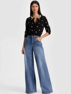 Alice and Olivia DOLLIE EMBELLISHED CARDIGAN