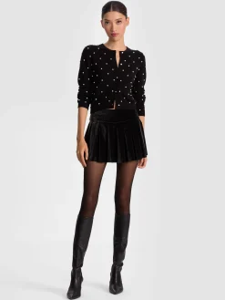 Alice and Olivia DOLLIE EMBELLISHED CASHMERE CARDIGAN