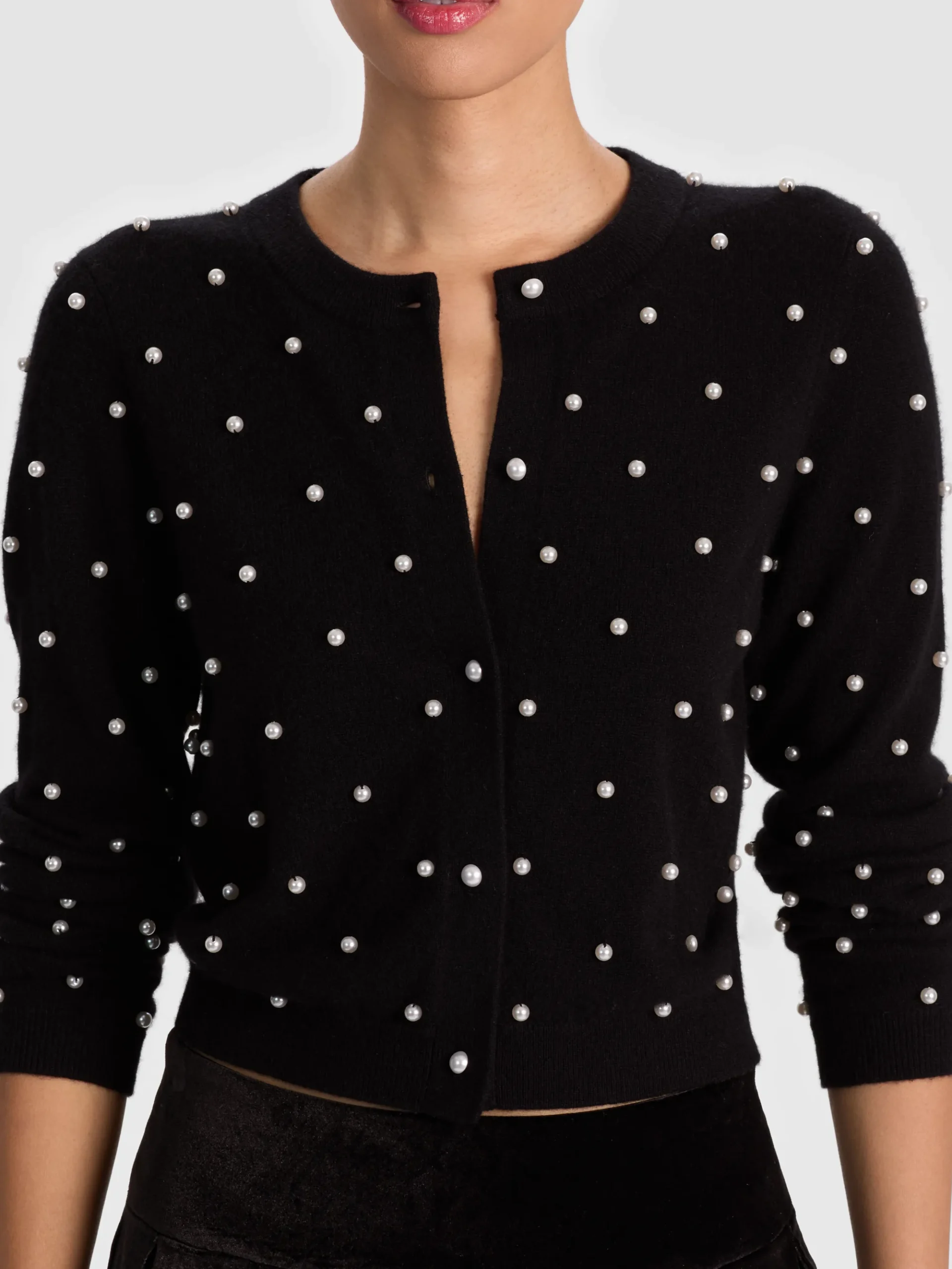Alice and Olivia DOLLIE EMBELLISHED CASHMERE CARDIGAN