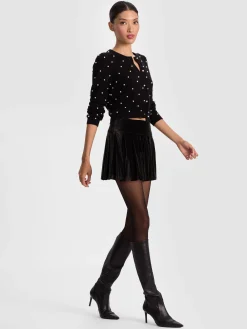 Alice and Olivia DOLLIE EMBELLISHED CASHMERE CARDIGAN