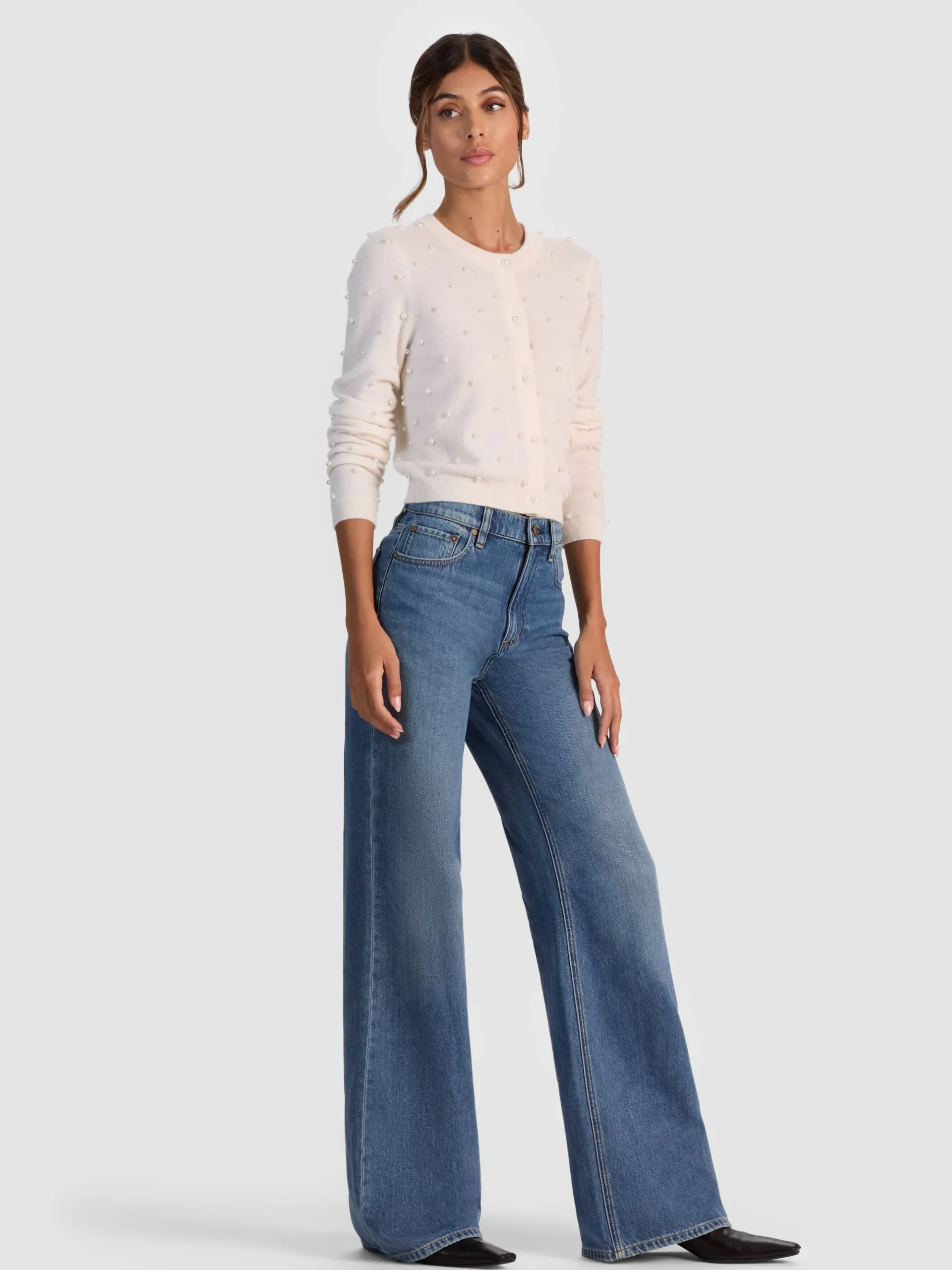 Alice and Olivia DOLLIE EMBELLISHED CASHMERE CARDIGAN