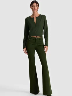 Alice and Olivia DOLLIE FAUX FUR CUFF CARDIGAN