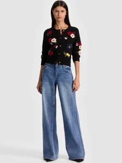 Alice and Olivia DOLLIE FLORAL CARDIGAN