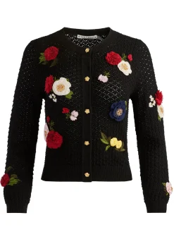 Alice and Olivia DOLLIE FLORAL CARDIGAN