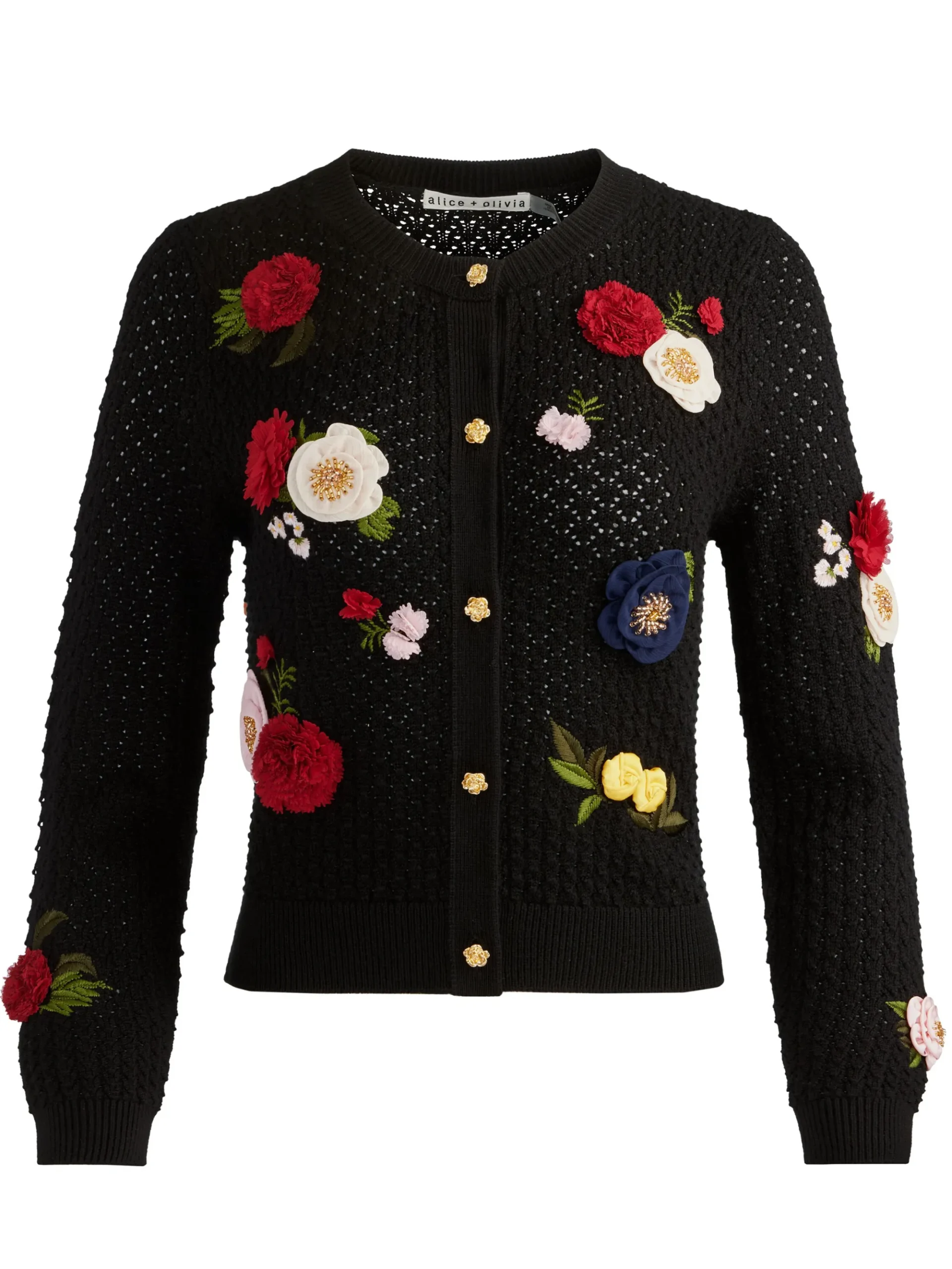 Alice and Olivia DOLLIE FLORAL CARDIGAN
