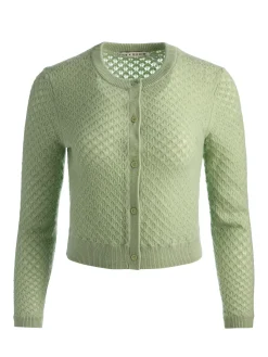 Alice and Olivia DOLLIE POINTELLE CASHMERE CARDIGAN