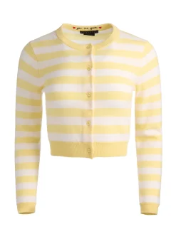 Alice and Olivia DOLLIE STRIPED CASHMERE CARDIGAN