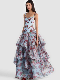 Alice and Olivia DOROTHEA PRINTED BALLGOWN