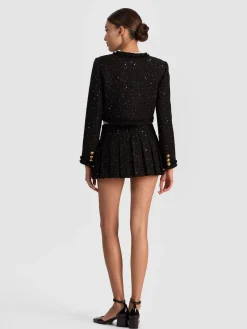 Alice and Olivia DUMONT EMBELLISHED TWEED JACKET