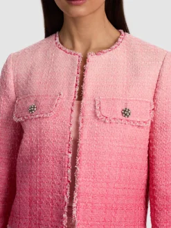 Alice and Olivia DUMONT EMBELLISHED TWEED JACKET