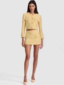 Alice and Olivia ECENIA EMBELLISHED TWEED MINI SKIRT