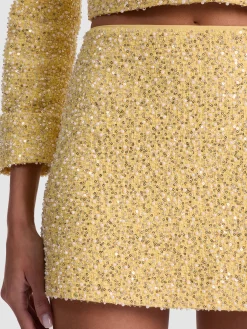 Alice and Olivia ECENIA EMBELLISHED TWEED MINI SKIRT