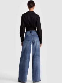 Alice and Olivia EDIE CORSET BUTTON DOWN