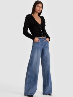 Alice and Olivia EILEEN RUFFLE CARDIGAN